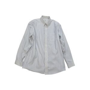 L.L. Bean Men’s Wrinkle-Resistant Button Down Shirt | Blue Stripe | 16/34